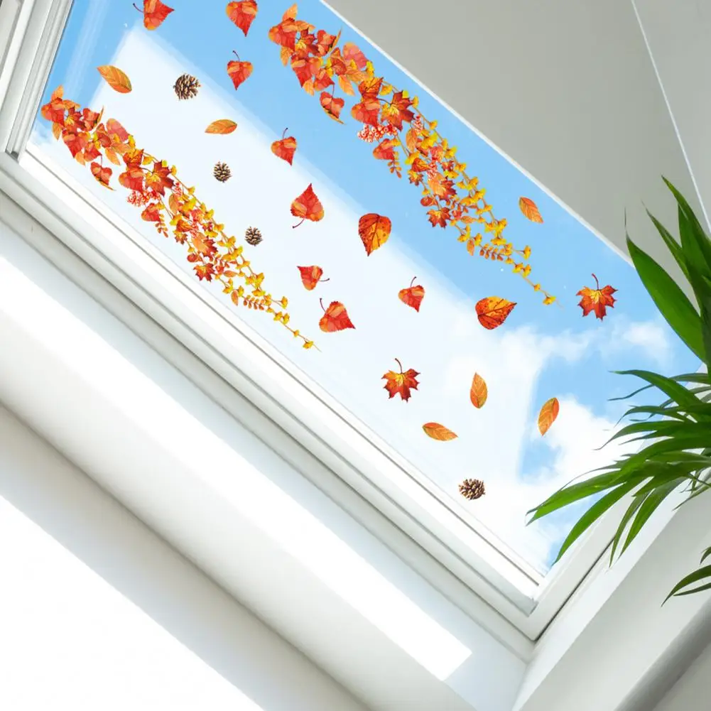Наклейки на стену в виде кленовых листьев праздничное украшение День