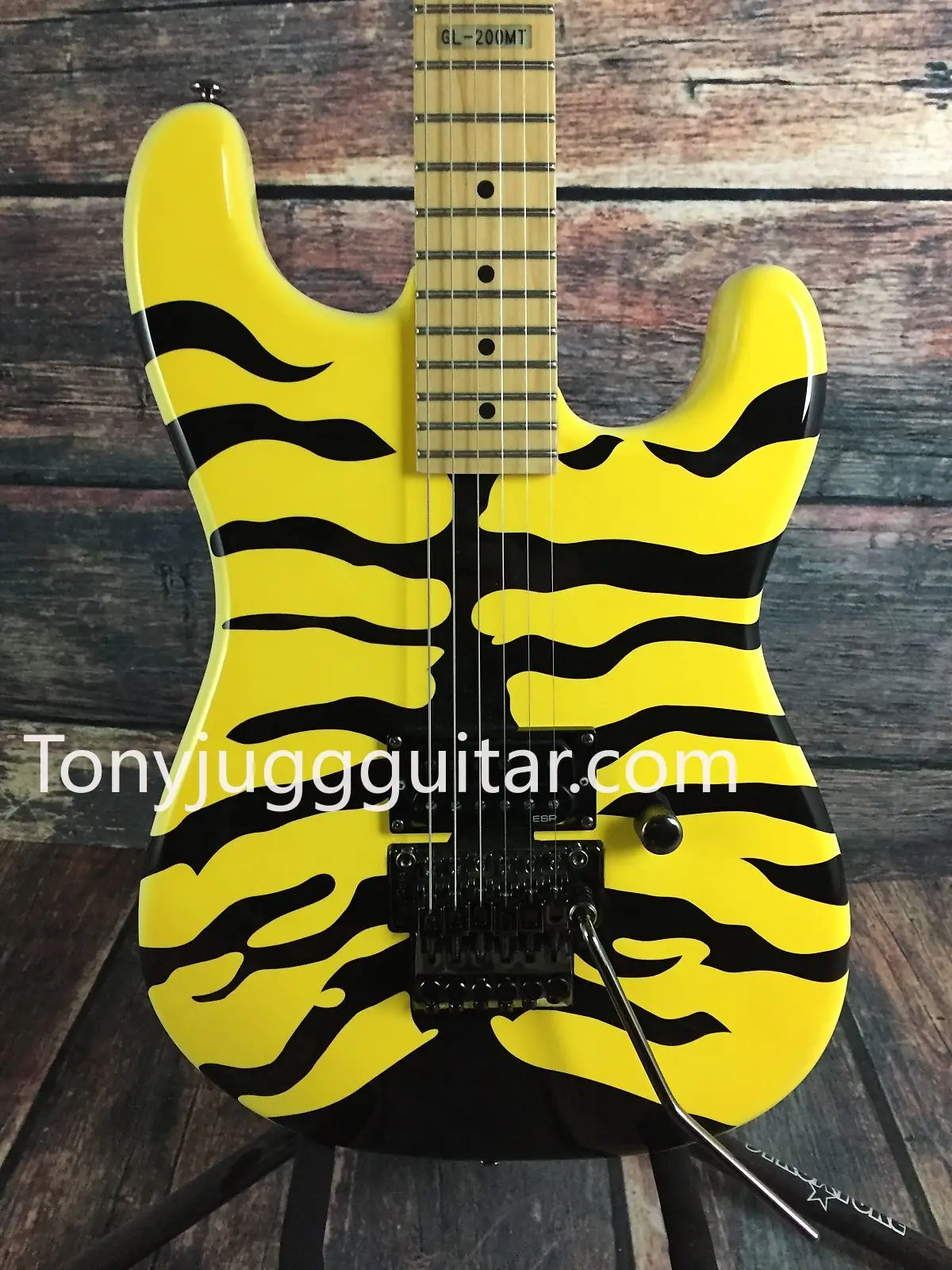 

LTD GL-200MT George Lynch Tiger Stripe Yellow Electric Guitar Rosewood Fingerboard Dot,Black Flyod Rose Tremolo