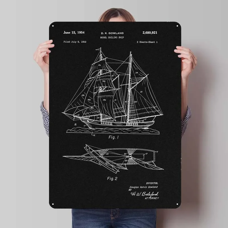 Модель корабля с парусной тематикой фотография ретро-Декор металлическая для