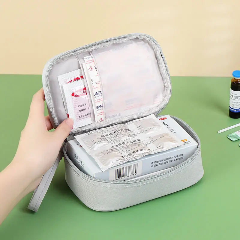 

Practical Medicine Storage Bag Gauze Wound Dressing Organize Pouch Household Necessary First Aid Supplies Deposit Zipper Packing