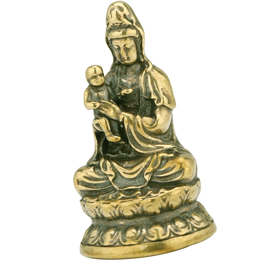 

Statue Buddhafigurine Goddess Kuan Sculpture Zenfigure Kwan Quan Meditating Guanyin Guan Ornament Home Asian Brass Figurines