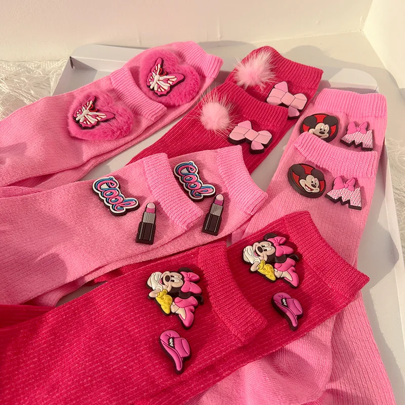 

1 Pairs Kawaii Barbie Socks for Girl Anime Fashion Letter Doll All-Match Comfortable Soft Knitted Sock Cool Y2K Ladies Sock