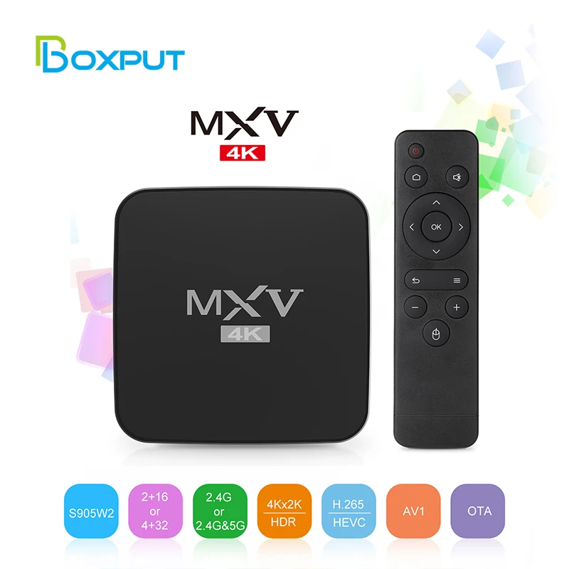 

MXV 4K Android 11.0 Smart TV Box 4GB 32GB 2.4G&5.8G dual wifi 100M IP TV set top box Amlogic S905W2 AV1 Media Player 2022