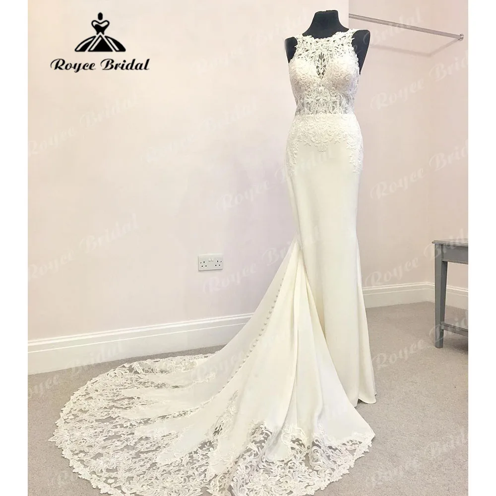 

Brautkleid Off Shoulder Lace Soft Satin Mermaid Wedding Dress for Women 2024 Backless Bridal Gown vestido de novia playa Sexy