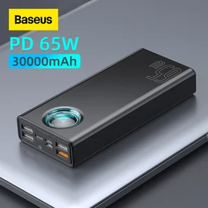 Baseus 65W Power Bank 30000mAh/20000mAh PD Quick Charge FCP SCP Powerbank Portable External Charger 