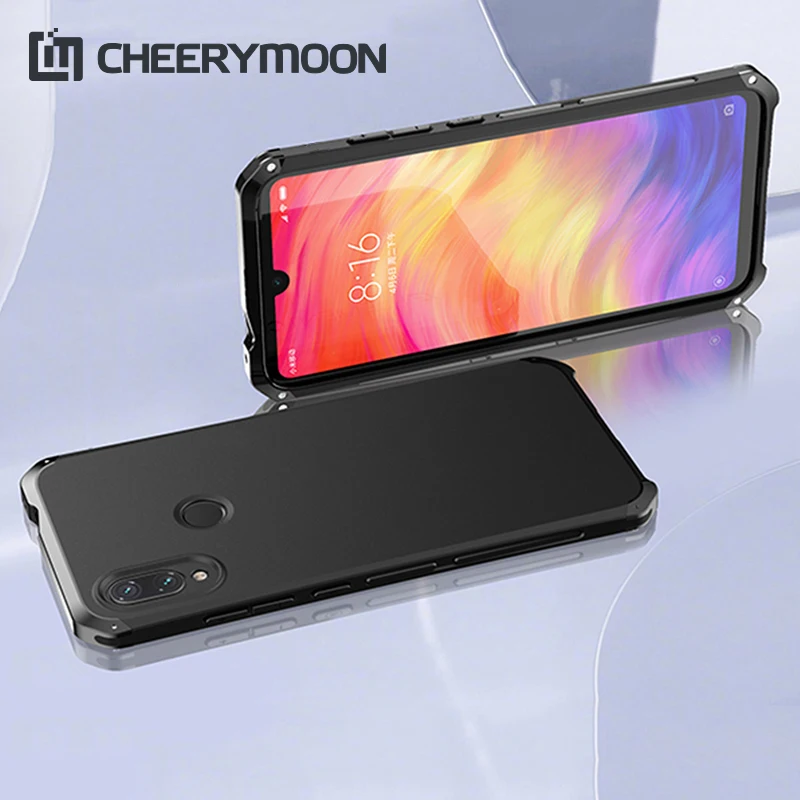 Hot! Anti-fall Metal Frame PC Back For Xiaomi Redmi Note 7/Pro Note7 Note7Pro Global Aluminum Alloy Bumper Case Cover