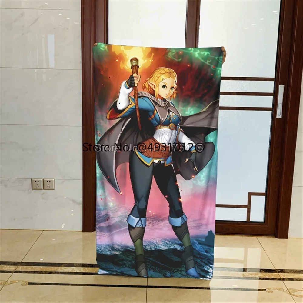 

2023 Link Zelda T6652 Fashion Anime Bath Towels Customized Handkerchief Cartoon Face Towel Washcloth Bathroom Unisex Gift