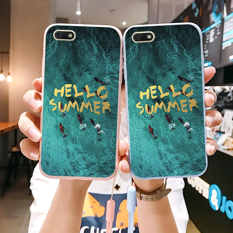 

Hello Summer Case For Huawei Y5 Y6 Y7 Y8 Y9 P S A Prime Pro 2018 2019 Silicone Soft Shell Candy Colors Protection Personality