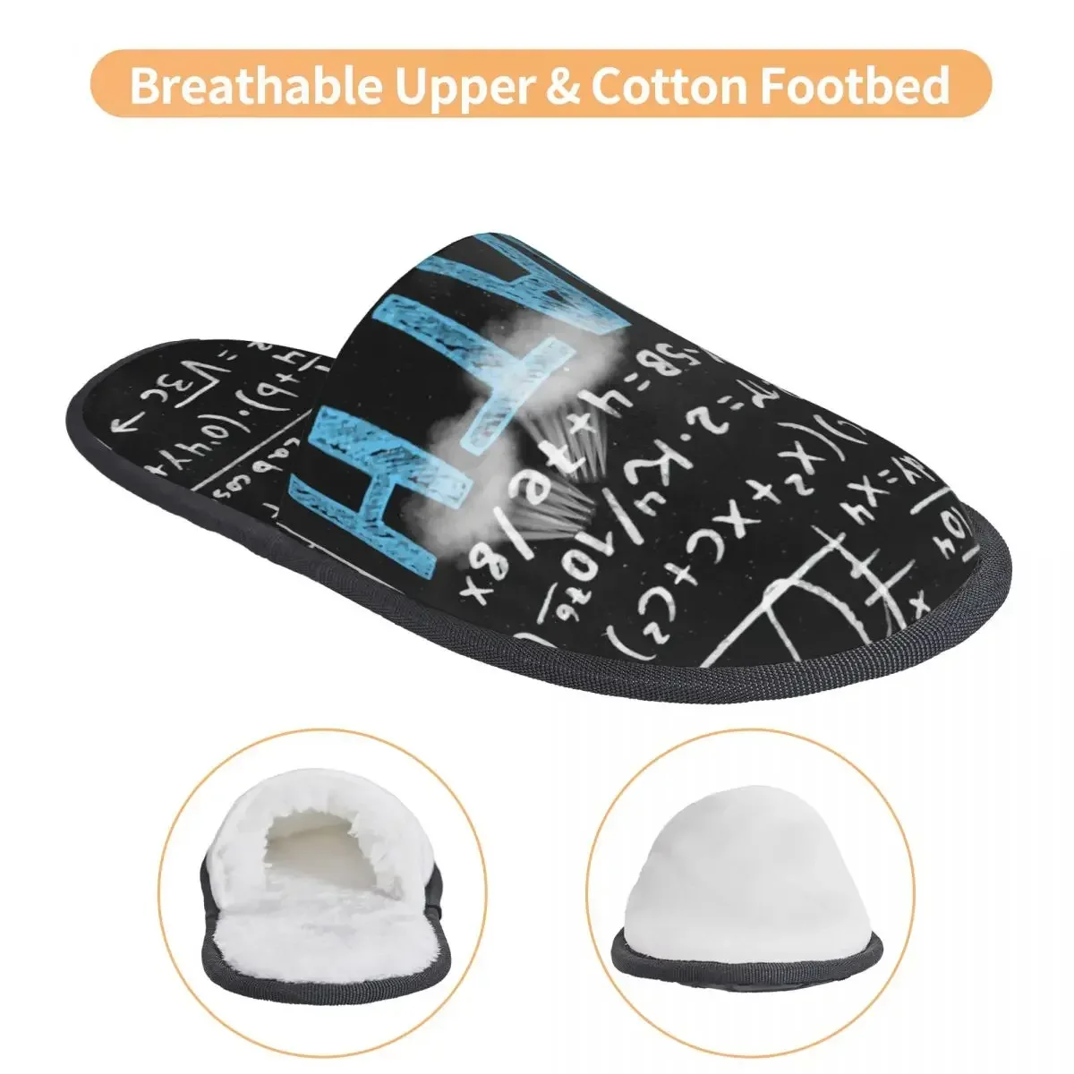 Математические тапочки для женщин и мужчин пушистые зимние теплые домашние