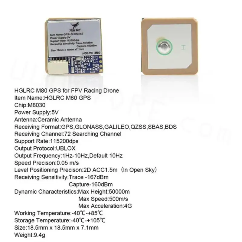 Модуль HGLRC M80 GPS GLONASS GALILEO QZSS SBAS BDS мощность 5 В для радиоуправляемого FPV Самолет с