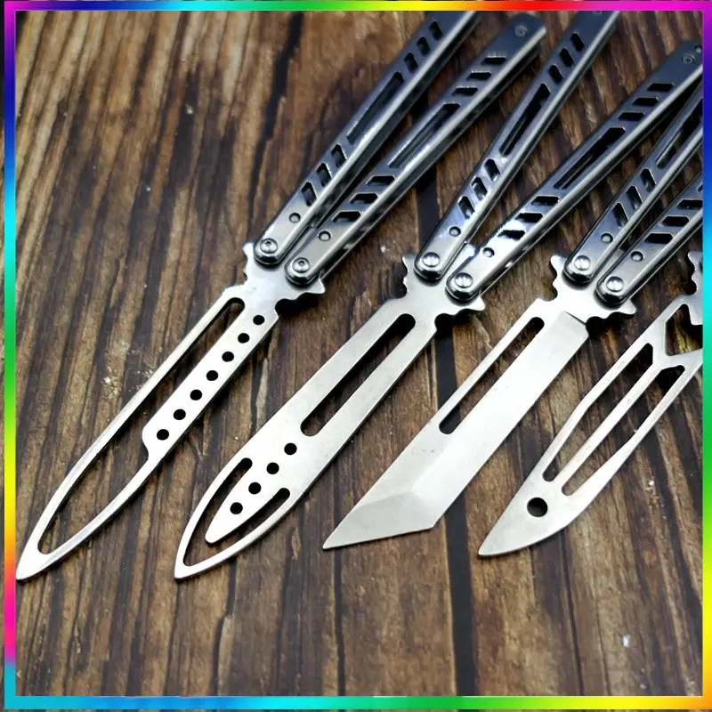 

Butterfly Knife Flipper Kraken Clone Channel Aluminum Handle Free-swinging Trainer Knife EDC Jilt Knives
