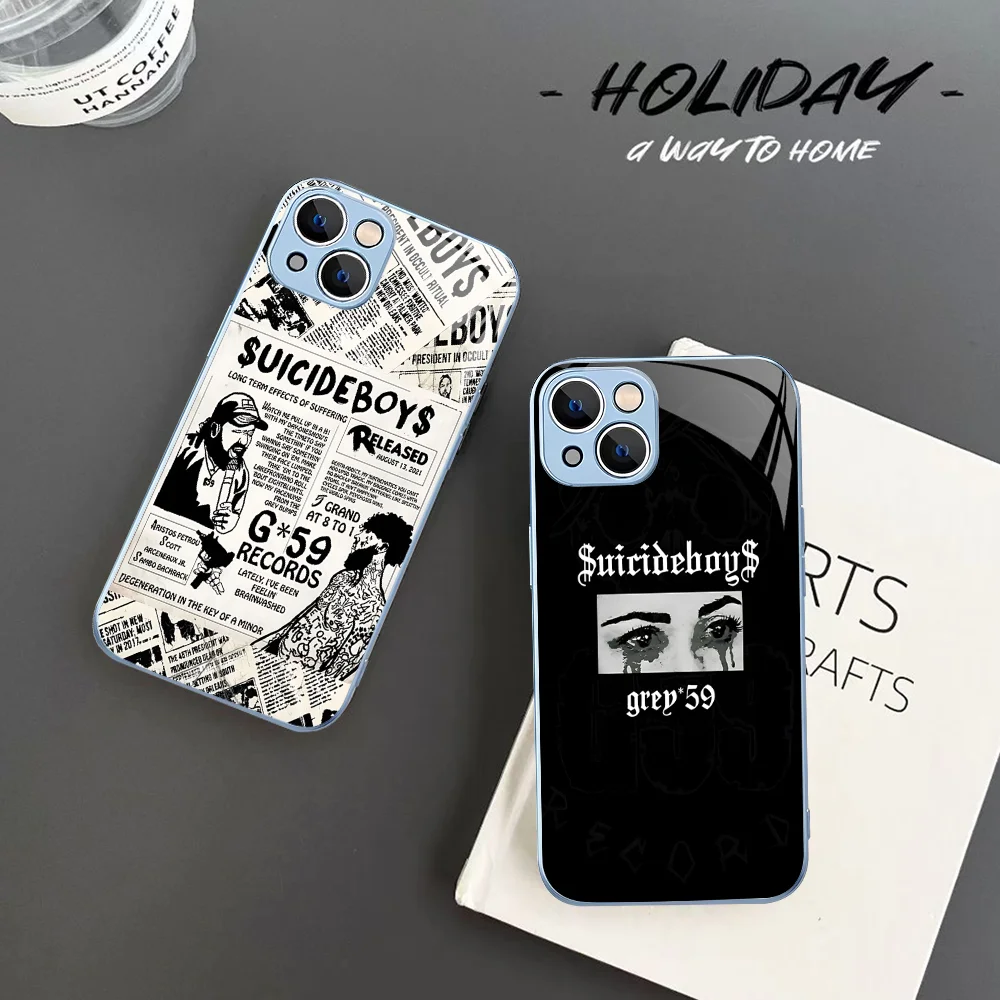 Чехол для телефона New World S-SuicideboyS из закаленного стекла Iphone 14 13 12 11 Pro Mini XS MAX 14Plus X XR