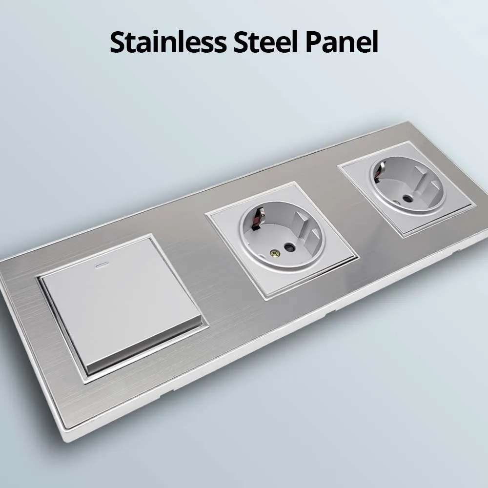 Настенный переключатель Wallpad серая клавиша из нержавеющей стали для рукоделия