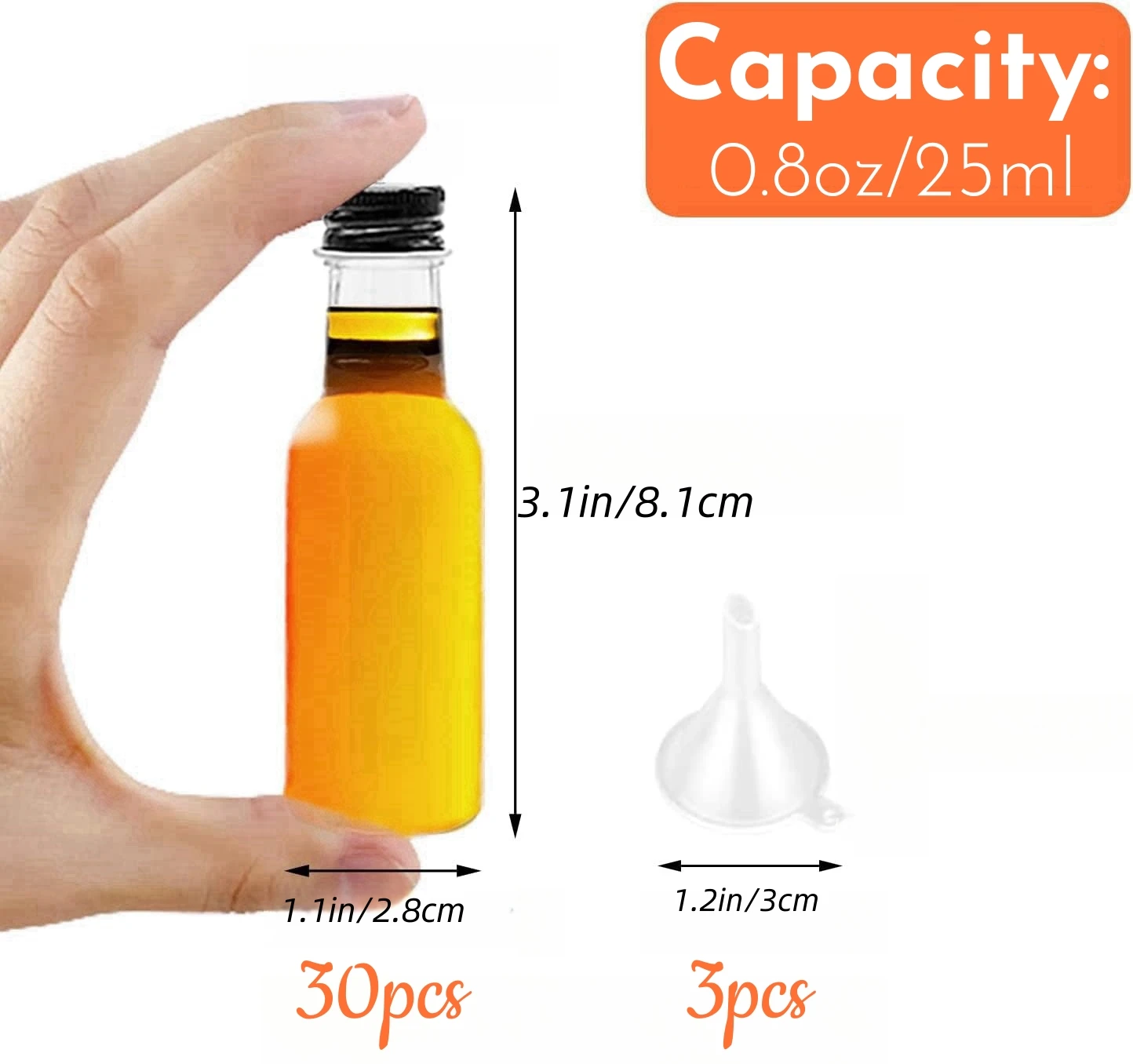

Мини-бутылочки для алкоголя 25 мл, пластик