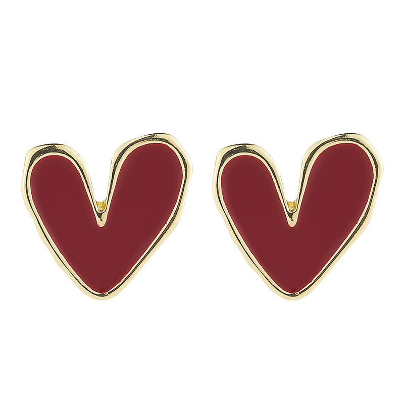 Sturbolea Exquisite and Small ~ Red Love Ear Studs Women Earrings Mosquito Coil Earless Clip Rings |