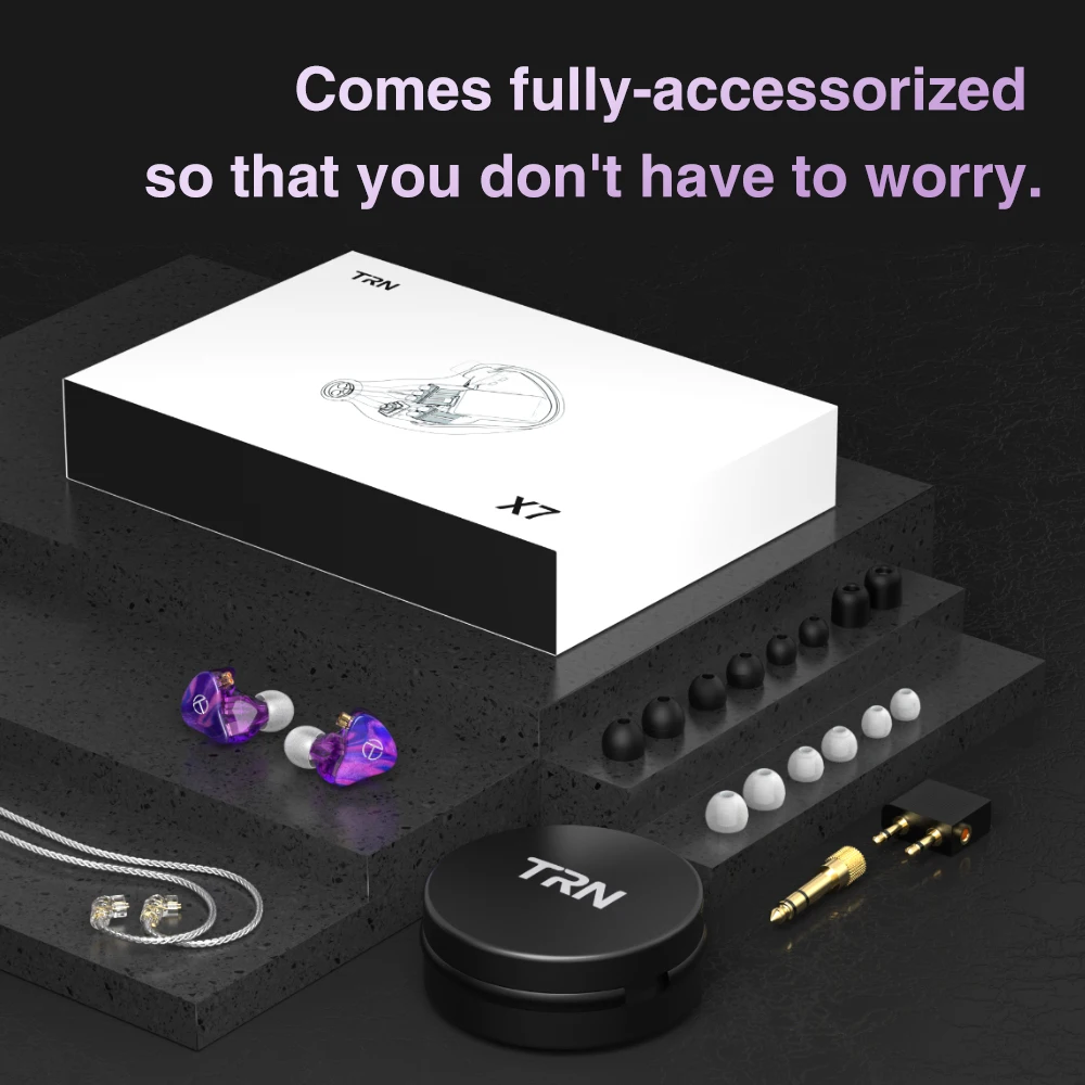 TRN X7 14BA Наушники-вкладыши 7 сбалансированная арматура HIFI DJ-монитор гарнитура