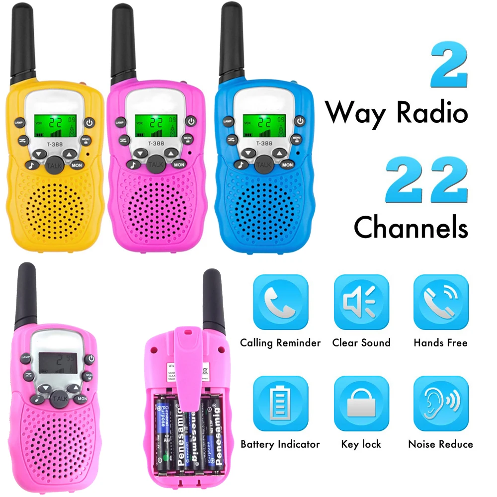 

Детская рация с ЖК-дисплеем, 22 канала, 3 шт.