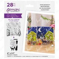 christmas tree elk woodland metal cutting dies and clear stamps diy making scrapbook diary card decor embossing stencil 2022 new