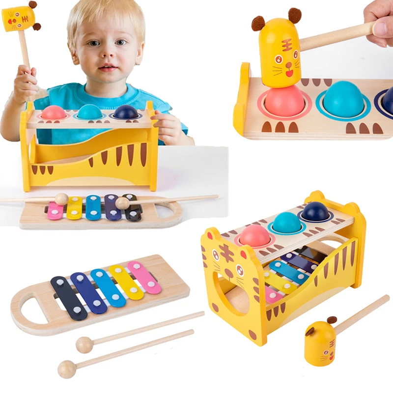 

Детские развивающие игрушки, тигр, молотковое пианино, деревянные игрушки, модель 2022 на день рождения, новогодние подарочные игрушки для де...