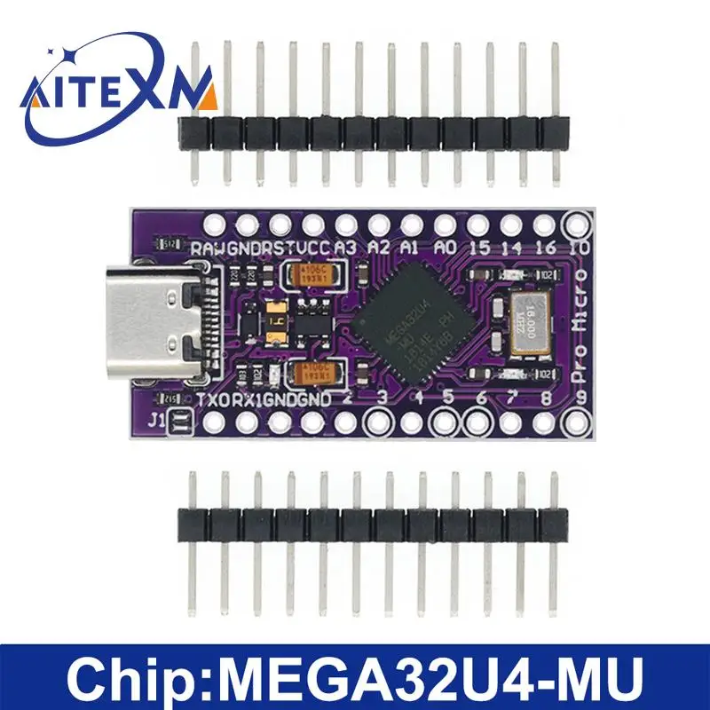 Pro Micro ATMEGA32U4 5V/16 МГц модуль с Загрузчиком для arduino Мини USB/Micro USB 2 ряда штыревой