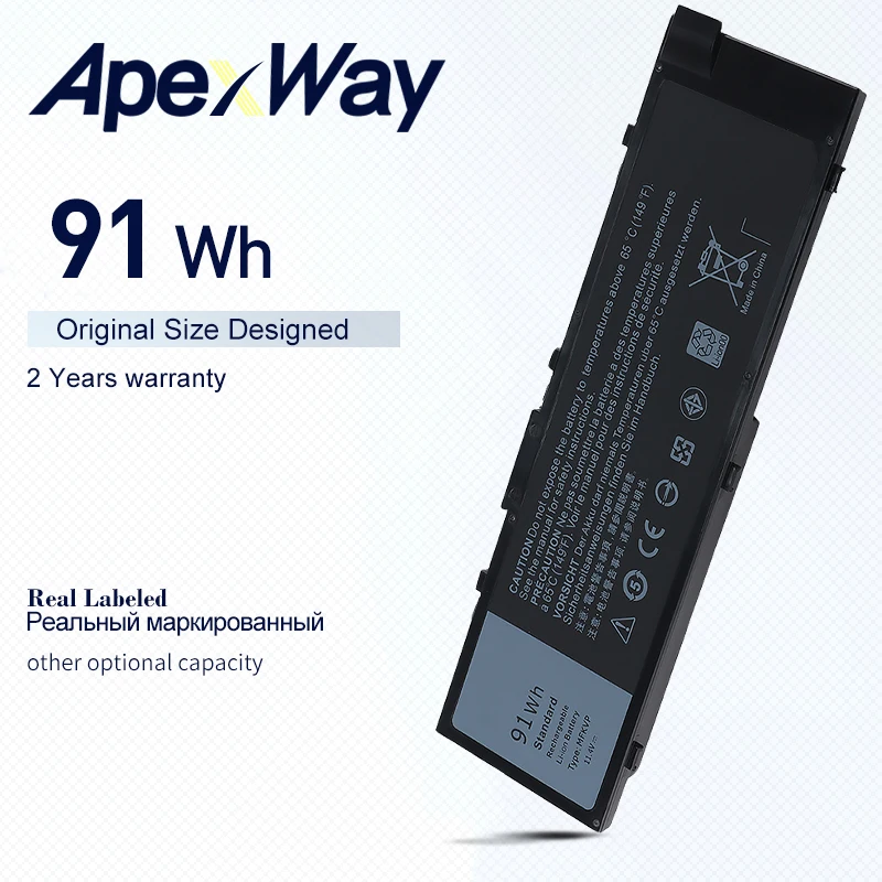 

APEXWAY MFKVP 11.4V 91Wh GR5D3 0RDYCT T05W1 Laptop Battery For Dell Precision M7710 /M7510/7510 /7520 /7710/ 7720 Series