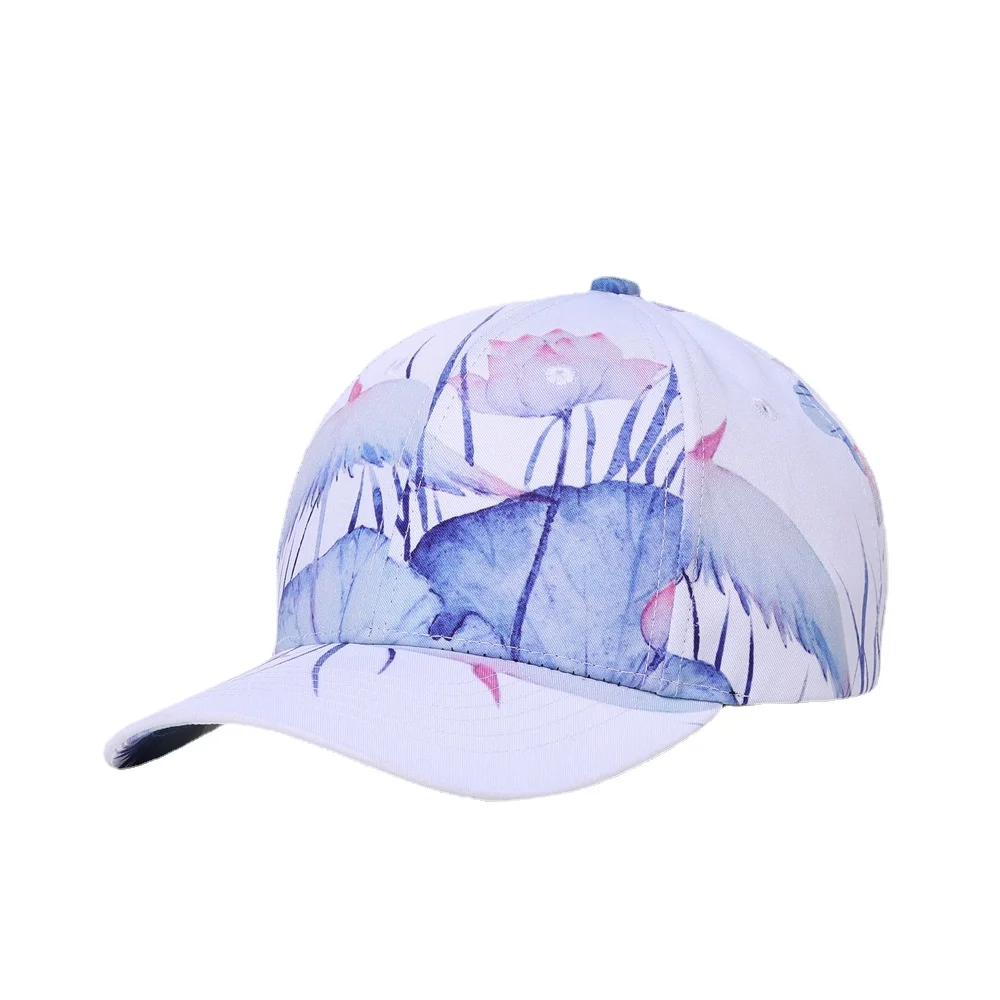 

New Arrival Lotus Flower Leaf 3D Printing Women Baseball Cap Hip Hop Men for Lady Hat