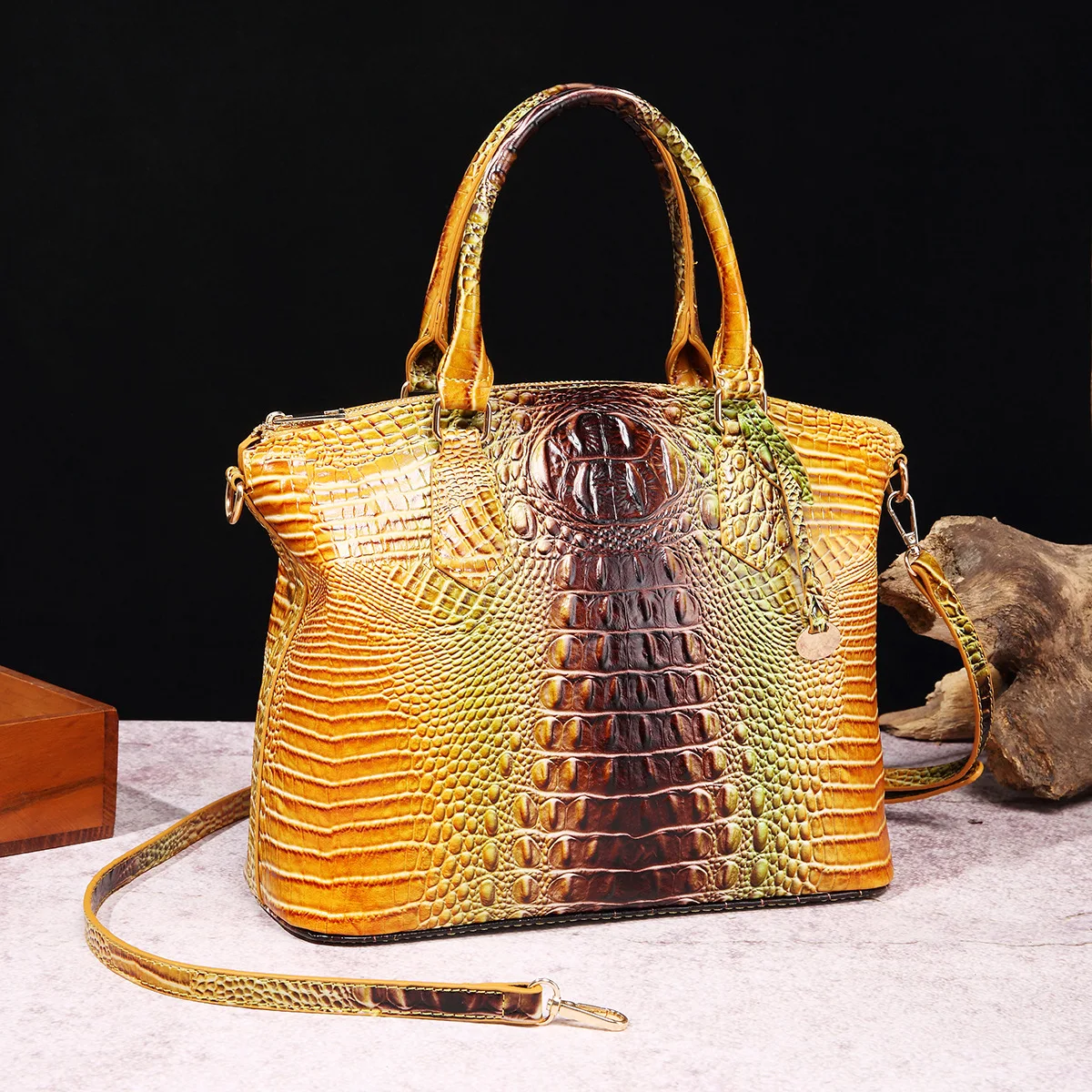 

Shoulder Bags for Women Crocodile Leather Handbags Designer Vintage Alligator Satchel Tote handbags for women luxury bag brand