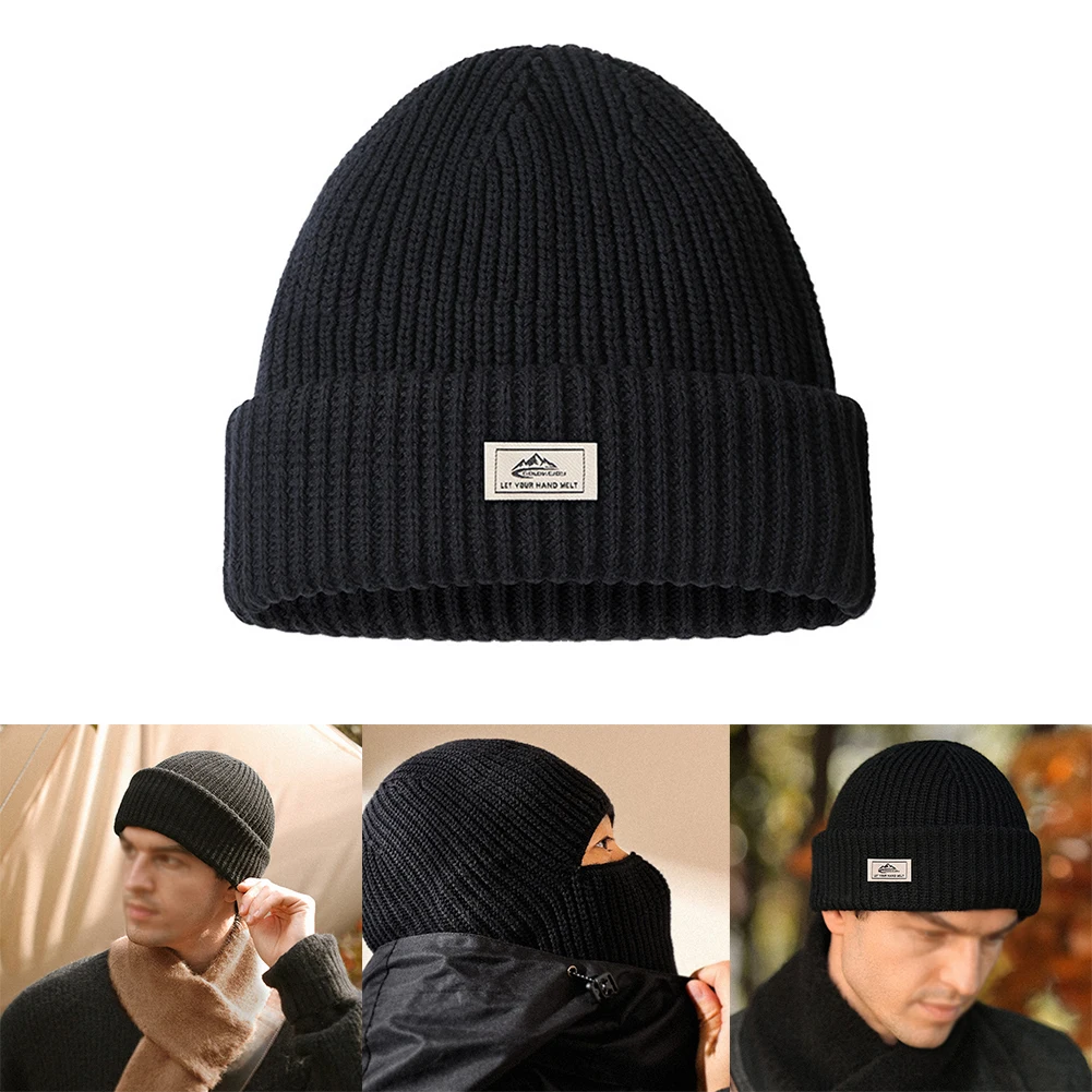 

Outdoor Winter Cotton Knitted Cap Thickened Warm Wool Cold Cap Riding For-mask Camping Hiking Cycling Equipments Outdoor Tools