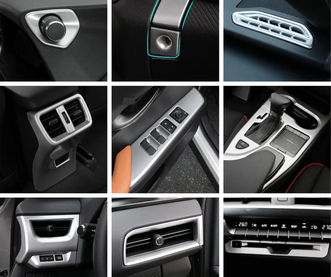 

For Lexus UX 200 250H 2019 - 2022 Accessories Interior Refit Kit CD Lift Button Air AC Dashboard Gear Box Cover Trim