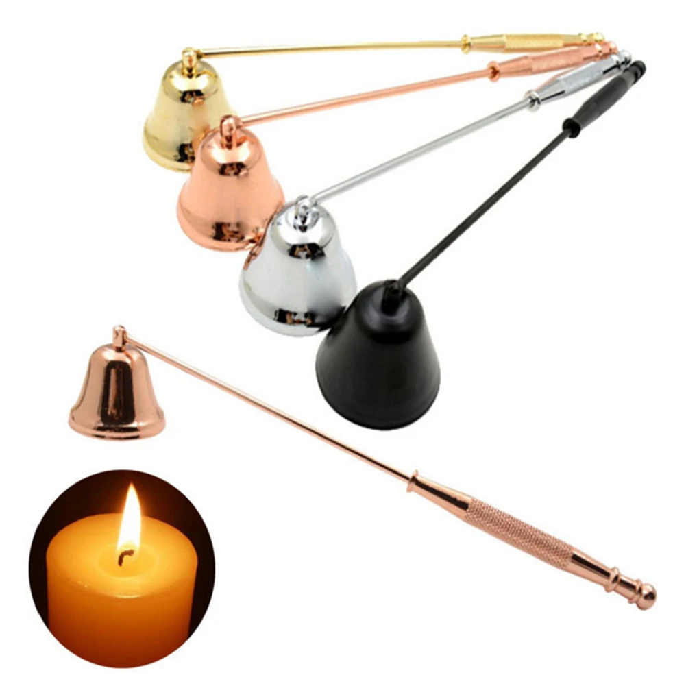 

1pc Bell Shaped Candle Extinguisher Candle Core Cover Metal Candle Cover Candle Tool Home Decoration 20x3.8cm