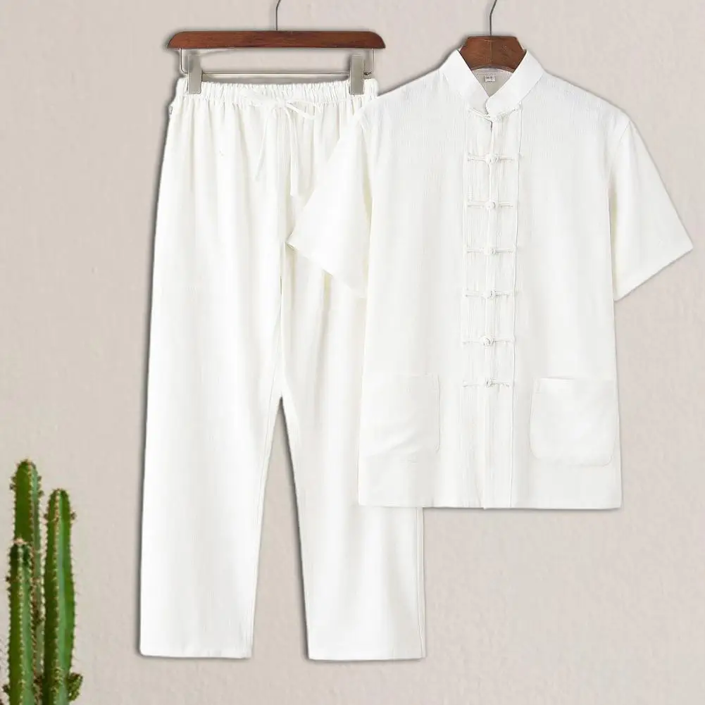 Утренняя тренировочная одежда в китайском ретро-стиле мужской костюм с топом