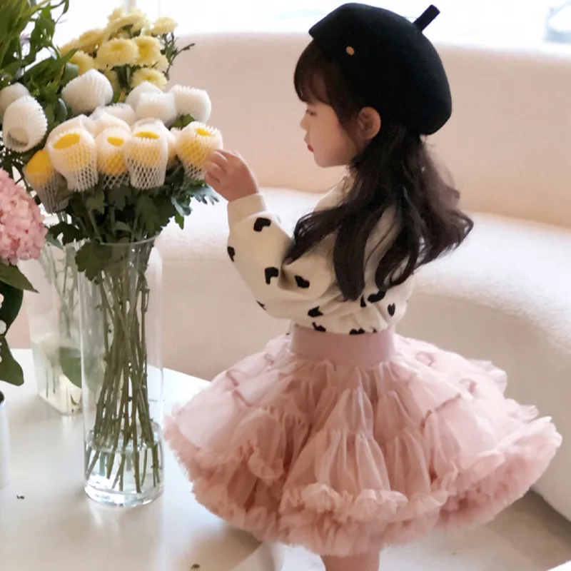 

2022 Summer New 5 Colors Girls Fashion Princess Tulle Ball Gown Skirt Tutu Skirt Fluffy Children Ballet Kids Baby Girl Skirts