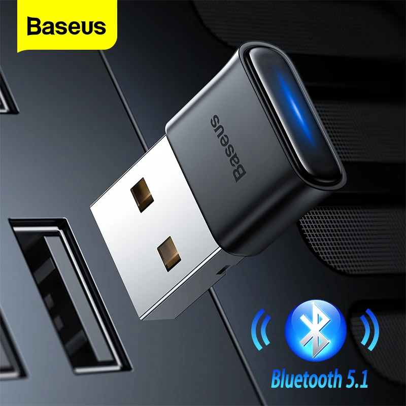 Baseus usb bluetooth adaptador bluetooth 5.1 5.0 música receptor de áudio transmissor para pc falante portátil mouse sem fio usb transmissor