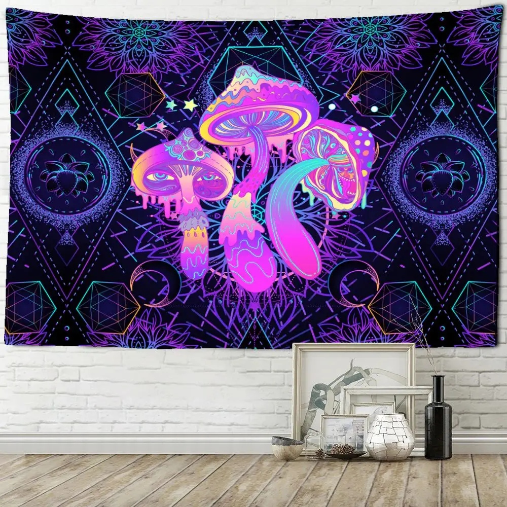 

Psychedelic Planet Mushroom Tapestry Wall Hanging Aesthetic Wall Cloth Tapestries Hippie Decor Living Room Bedroom Bohemian Gift