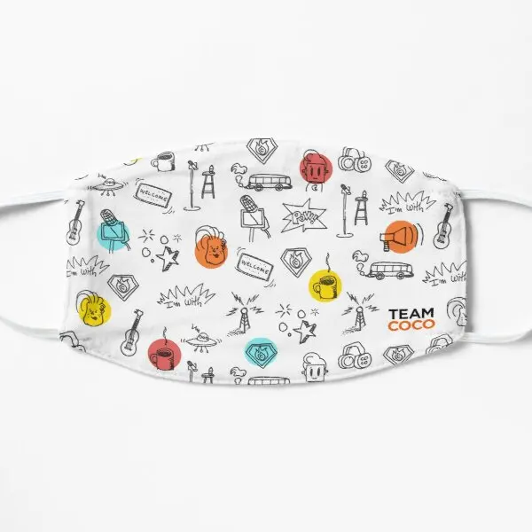 

Team Coco Doodles Flat Printing Face Mask Breath Mouth Unisex Reusable Sport Washable Cartoon Beauty Anti Dust Windproof Haze