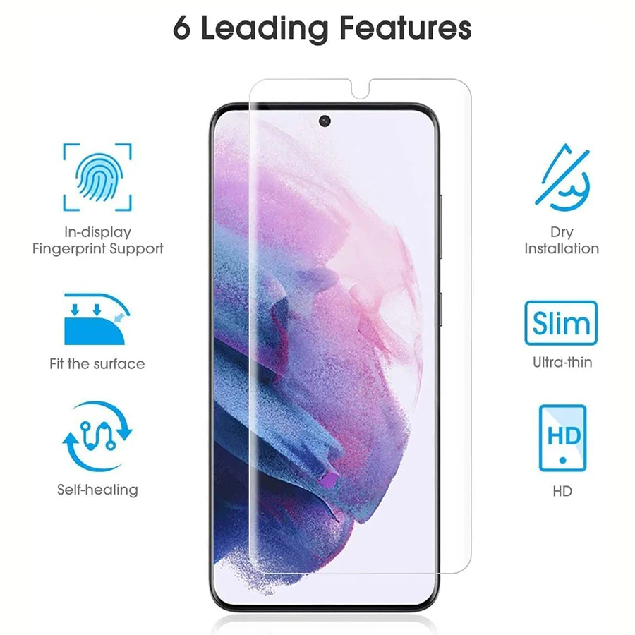 4Pcs 3D Soft Silicone Hydrogel Film For Samsung Galaxy S21 S20 S22 A9 A8 Plus 2018 S8 S9 S10 Plus Note 8 9 TPU Screen Protector