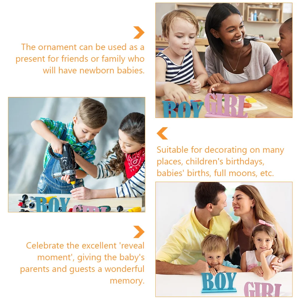 2 шт. деревянные украшения для детского душа вечеринки с раскрыванием пола