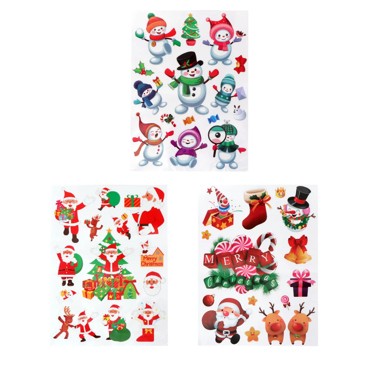 

Window Christmas Sticker Decal Holiday Shop Glass Snowflake Decor Showcase Pvc Reindeer Clings Winderland Winter Snowman