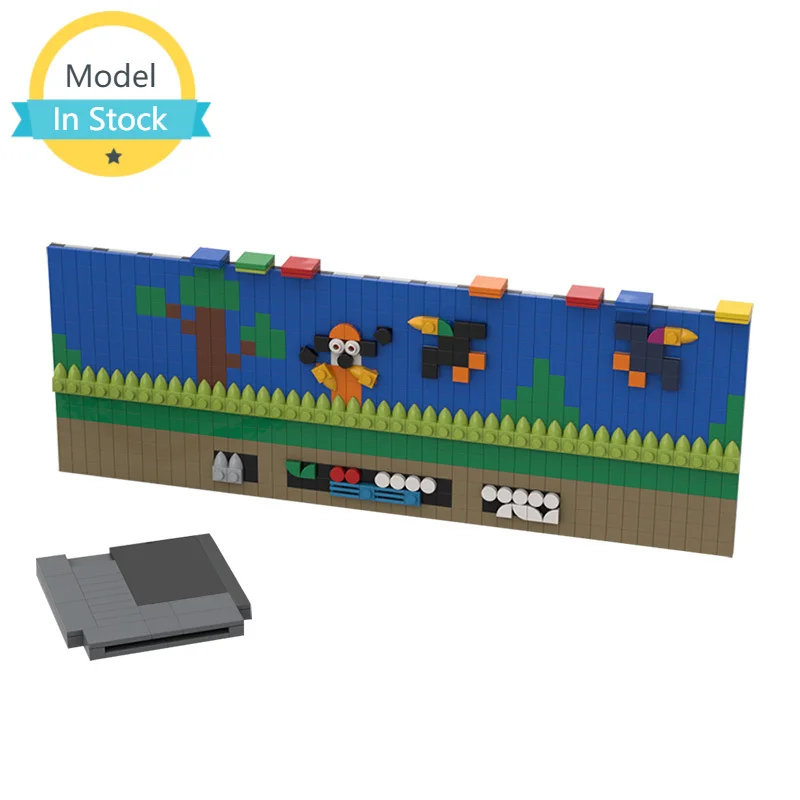

MOC Ideas NES Castle Level Red Fort Layer Game Control Panel Building Blocks Fit Nintendos Entertainment System Game Console