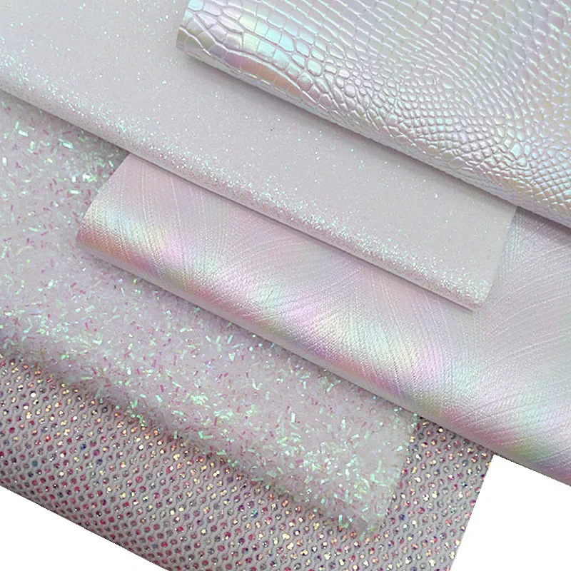 Листы из искусственной кожи с сеткой и блеском 21 х29 см