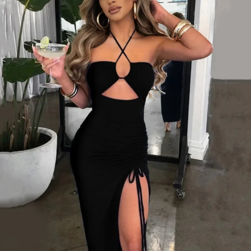 

Платье-Макси женское летнее с открытой спиной, без рукавов