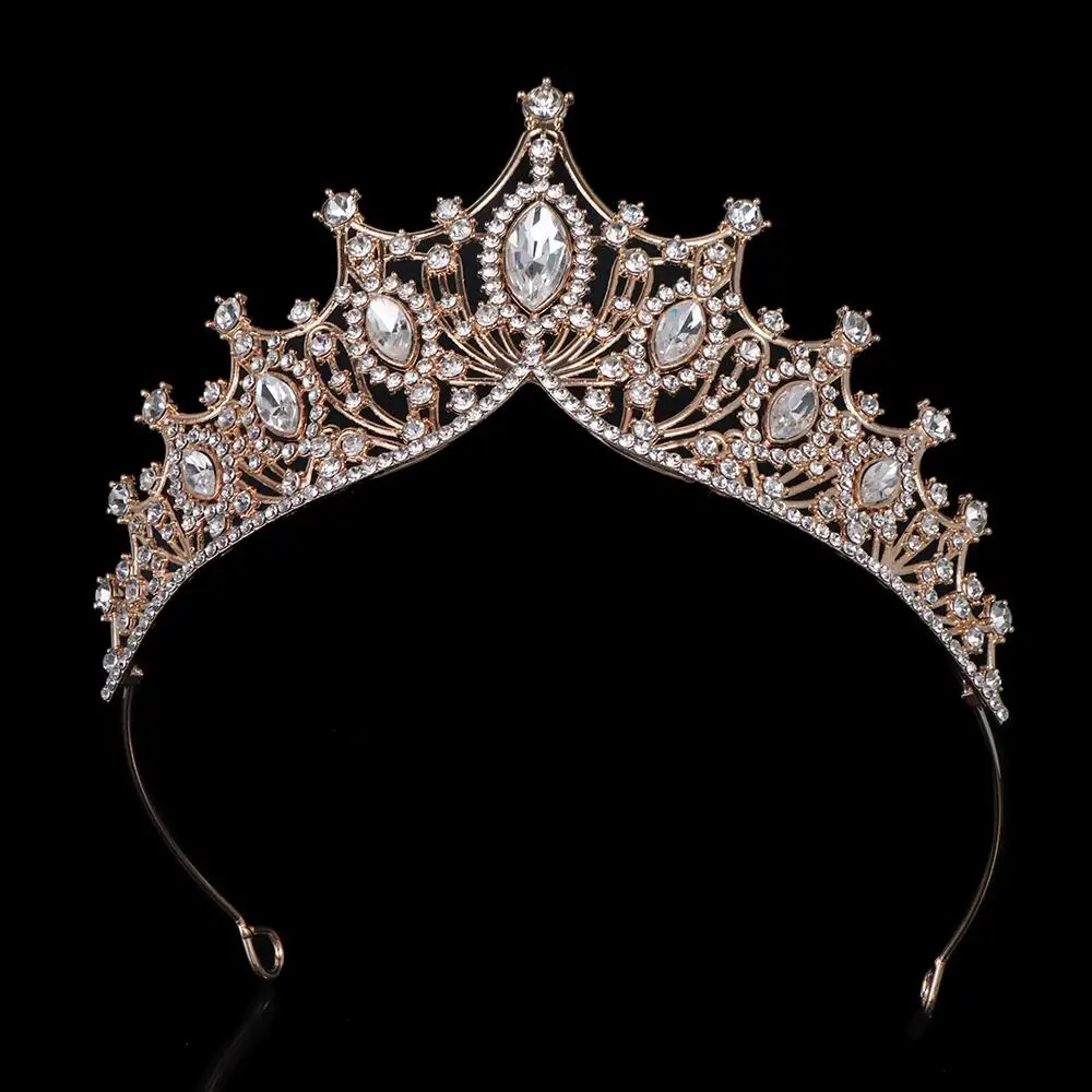 Повязка на голову с короной и стразами темпераментная повязка цирконием для