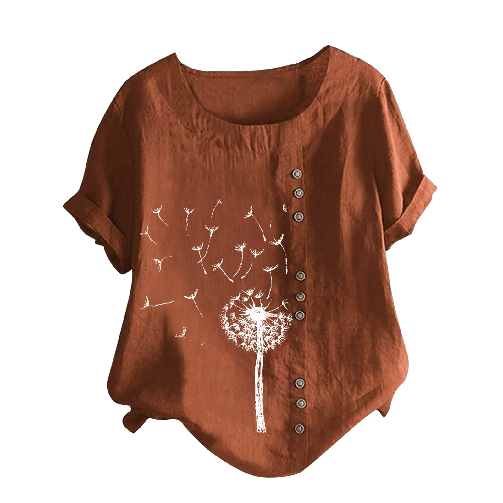 

Linen Women And Short Casual Cotton Loose Sleeve T-shirt Women's Blouse