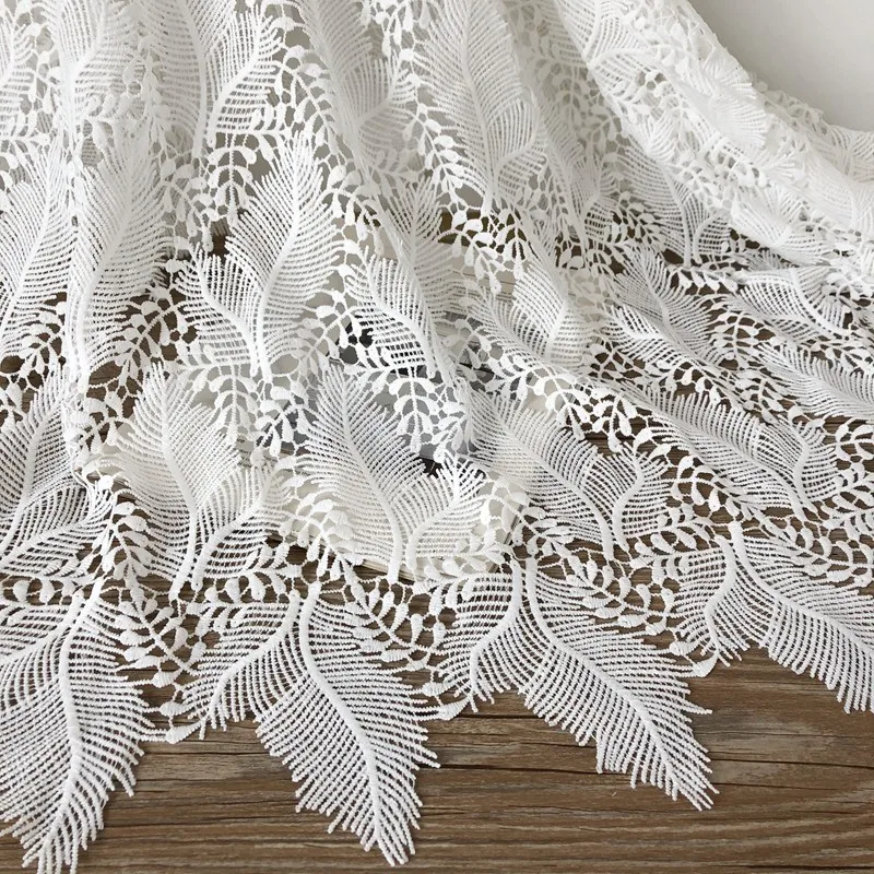 

one meter High water-soluble hollow lace tecidos para costura Feather embroidery tissu Dress decorative tablecloth fabric