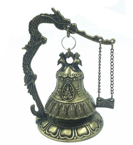 

The manufacturer directly provides bronze monk lock dragon bell, which can ring feng shui Home Furnishing listing series