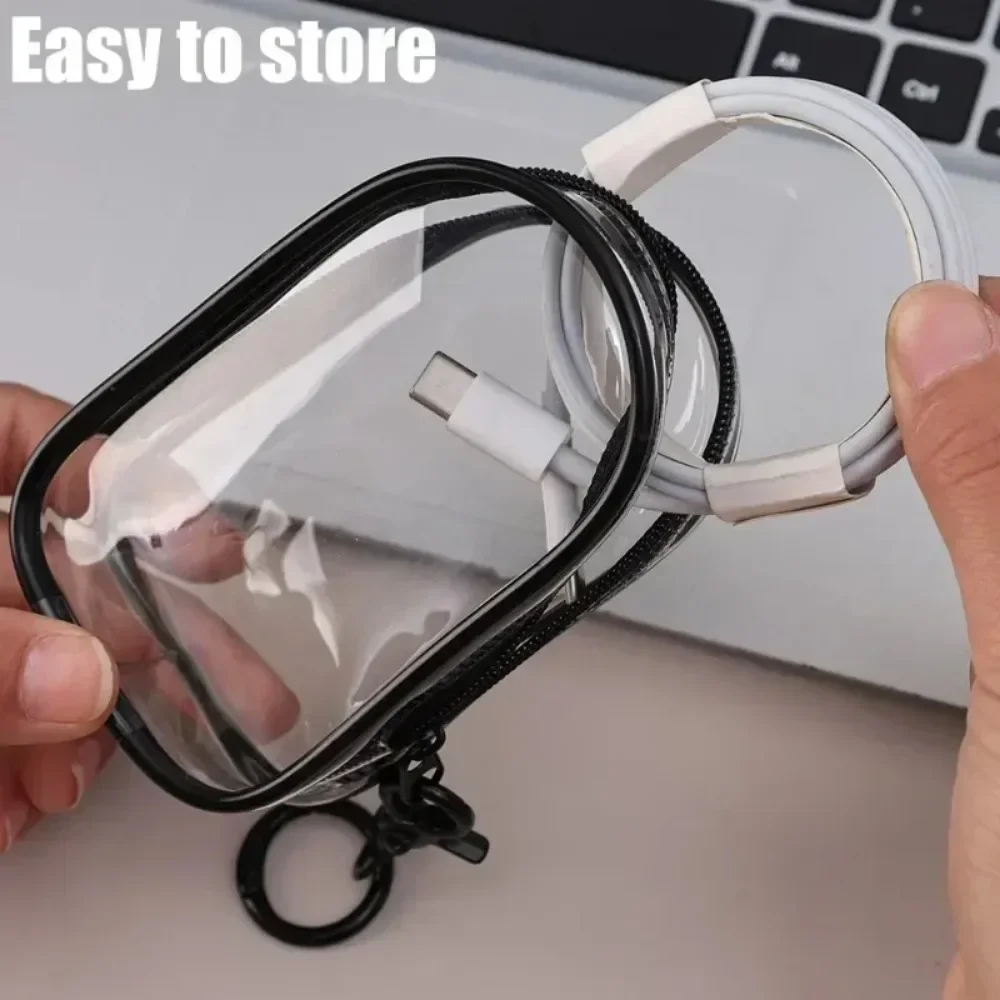 Прозрачная сумка для хранения кабеля передачи данных и зарядки органайзер