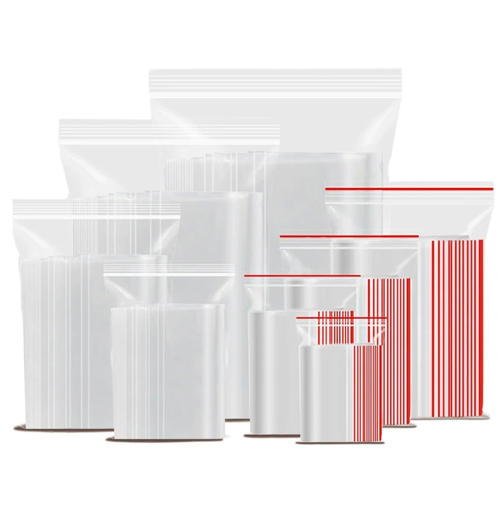 

100pcs/Lot Small Zip Lock Plastic Bag Reclosable Transparent Vacuum Jewelry/Food Storage Clear Bag Kitchen Package Free Shipping