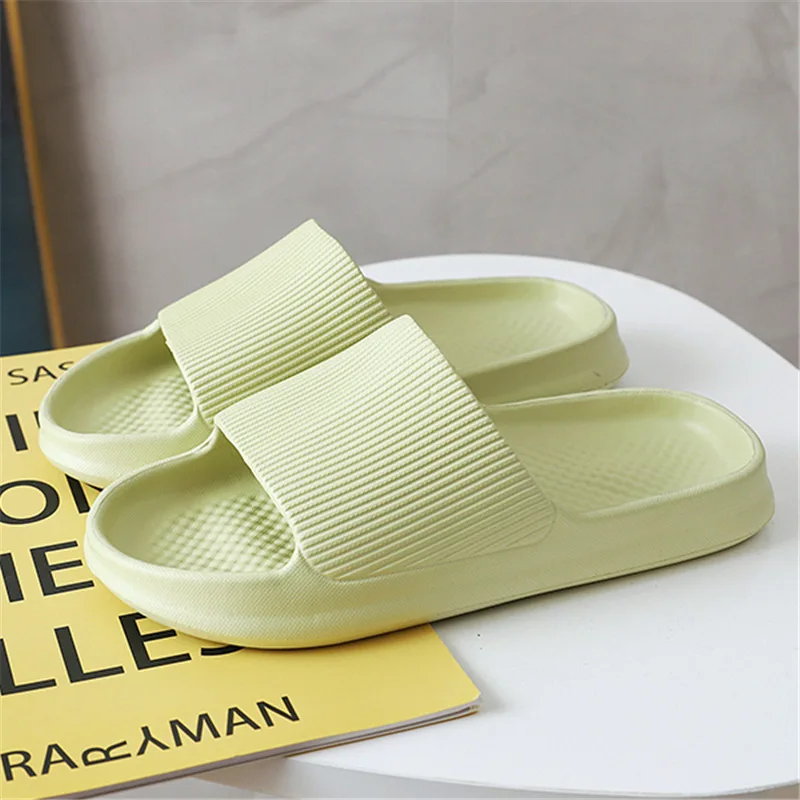 2023 New Summer Women's Solid Color Soft Sole Bathroom Slippers Indoor Non-Slip Home Shoes