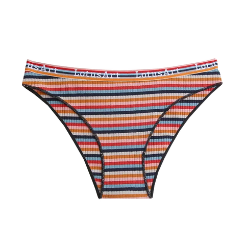 SAMSONOV Women's Cotton Panties Sexy Thread Female Underwear Low-Waist Colorful Stripes Briefs Ladies Elasticity Soft Lingerie SAMSONOV Women's Cotton Panties Sexy Thread Female Underwear Low-Waist Colorful Stripes Briefs Ladies Elasticity Soft Lingerie