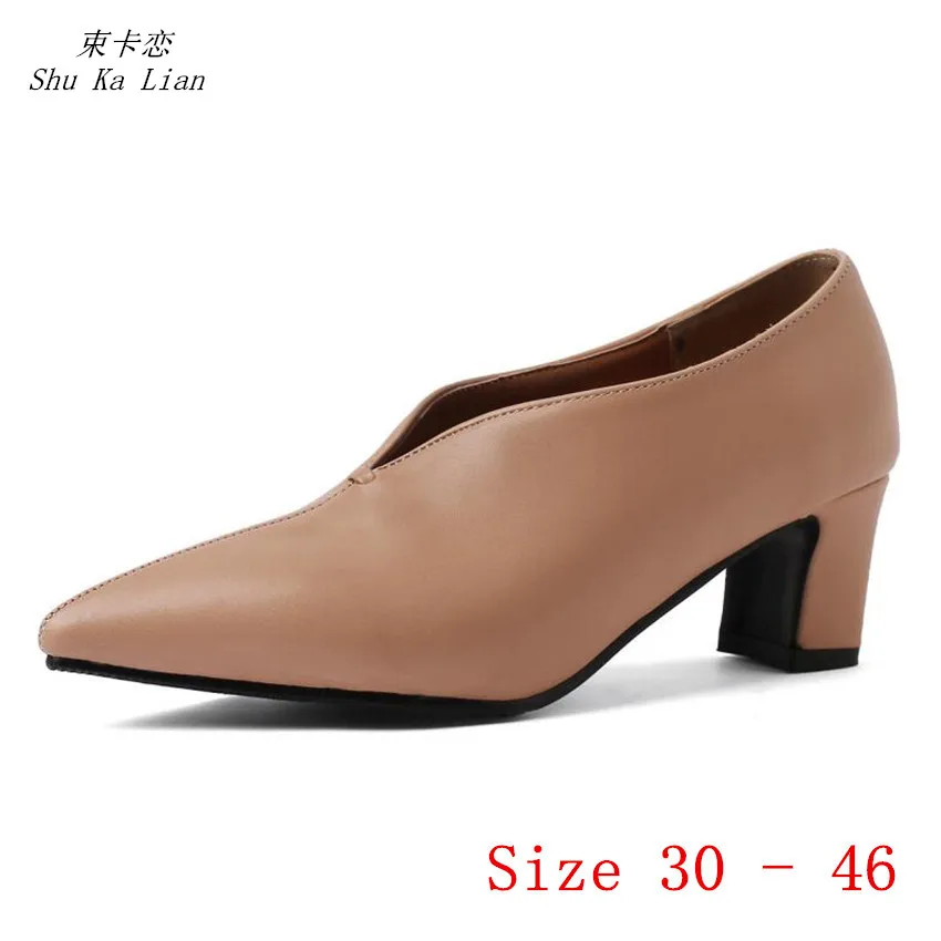 

Square High Heels 5.5 CM Women Pumps Ladies Stiletto Party Wedding Shoes Small Plus Size 30 - 46